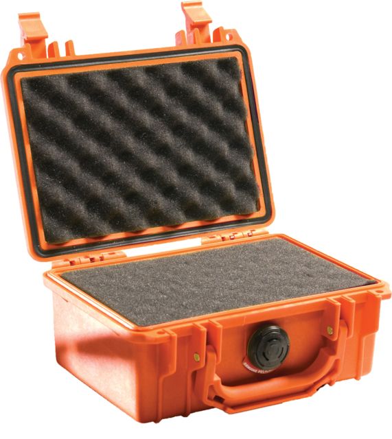 Pelican  Small Waterproof 7.46x4.96x3.33in Carry Case Orange w/ Foam