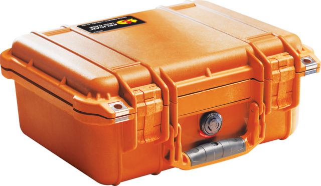 Pelican  Small 13x11x6in Protector Waterproof Carry Case Orange No Foam - Pelican