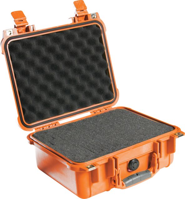 Pelican  Small 13x11x6in Protector Waterproof Carry Case Orange w/ Foam