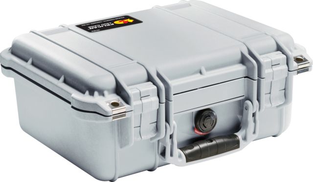 Pelican  Small 13x11x6in Protector Waterproof Carry Case Silver No Foam - Pelican