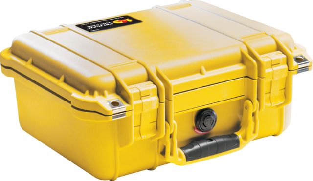 Pelican Small 13x11x6in Protector Waterproof Carry Case Yellow No Foam