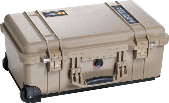 Pelican  Carry On 22x13x9in Wheeled Protector Case Desert Tan w/ Foam - Pelican