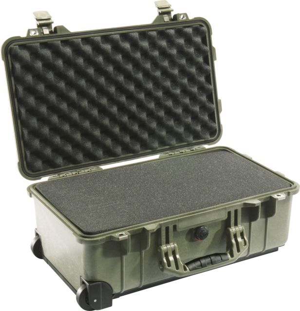 Pelican  Carry On 22x13x9in Wheeled Protector Case OD Green w/ Foam - Pelican
