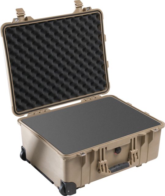 Pelican  Large Crushproof Wheeled Dry Box 22x18x10.4in Desert Tan Case  w/ Foam - Pelican