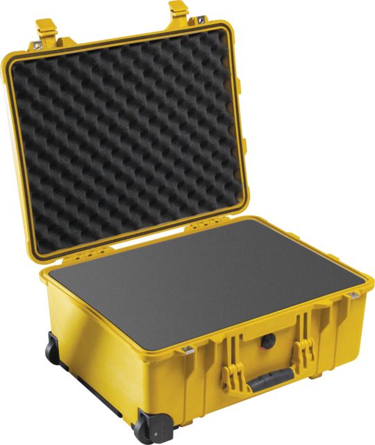 Pelican  Large Crushproof Wheeled Dry Box 22x18x10.4in Large Yellow Case  w/ Foam - Pelican