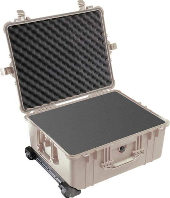 Pelican  Waterproof 25x20x12in Transport Case Desert Tan w/Wheels Foam - Pelican