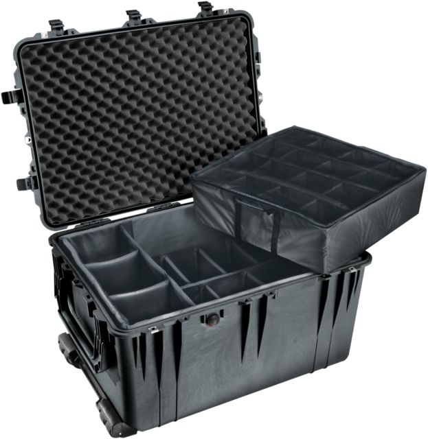Pelican  Large Protector Watertight Hard Case Black w/ Liner & Padded Dividers - Pelican
