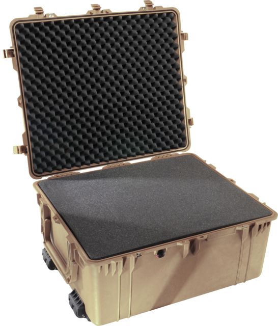 Pelican  Transport Wheeled Crushproof Dry Box w/Foam Desert Tan - Pelican