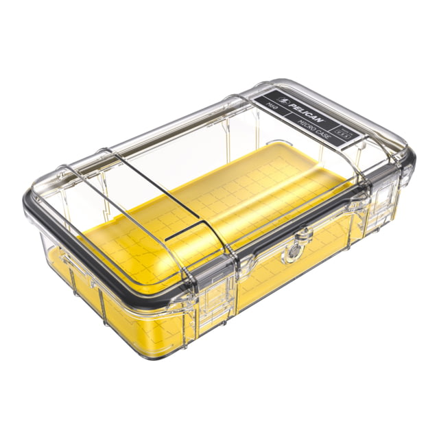 Pelican M60 Micro Case Polymer Construction Clear Exterior Yellow Interior Liner 9.3x63.2 1.05 lbs - Pelican