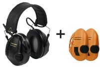 Peltor Tactical Sport Earmuffs 20dB 1 EA/Case Black/Hunters Orange - Peltor