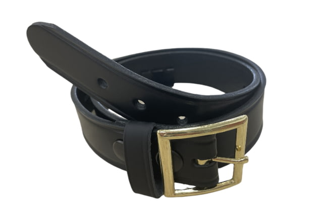 Perfect Fit 1.5in Garrison Belt Plain Brass Plated Buckle Black 38in Waist