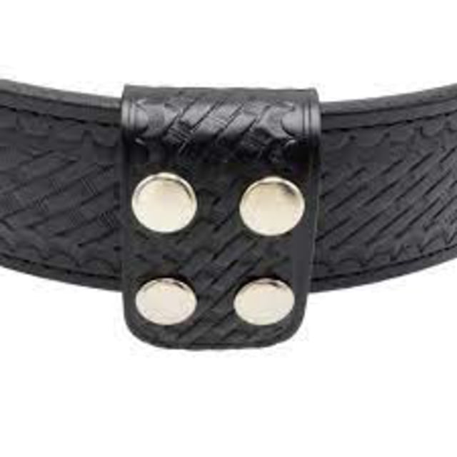 Perfect Fit 1.75in Double Belt Keeper Basket Weave Chrome Snap Black - Perfect Fit