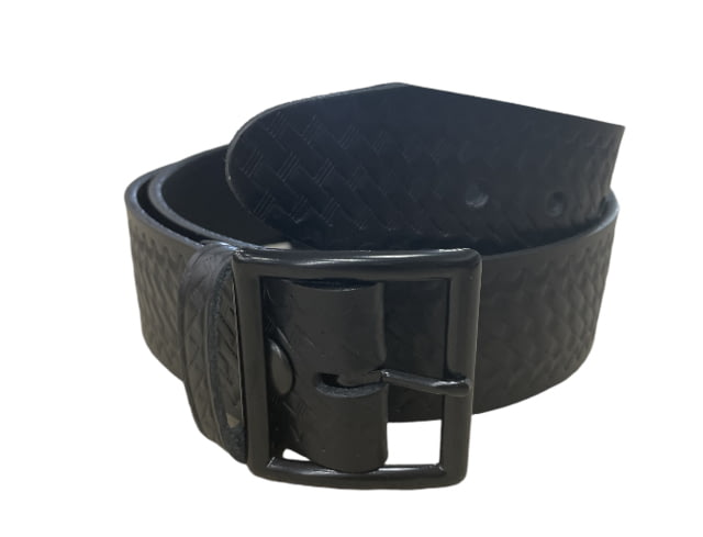 Perfect Fit 1.75in Garrison Belt Basket Weave Black Buckle Black 58