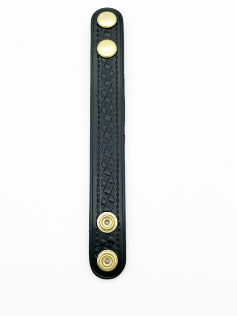 Perfect Fit 1in Belt Keeper Basket Weave Brass Snap Black - Perfect Fit
