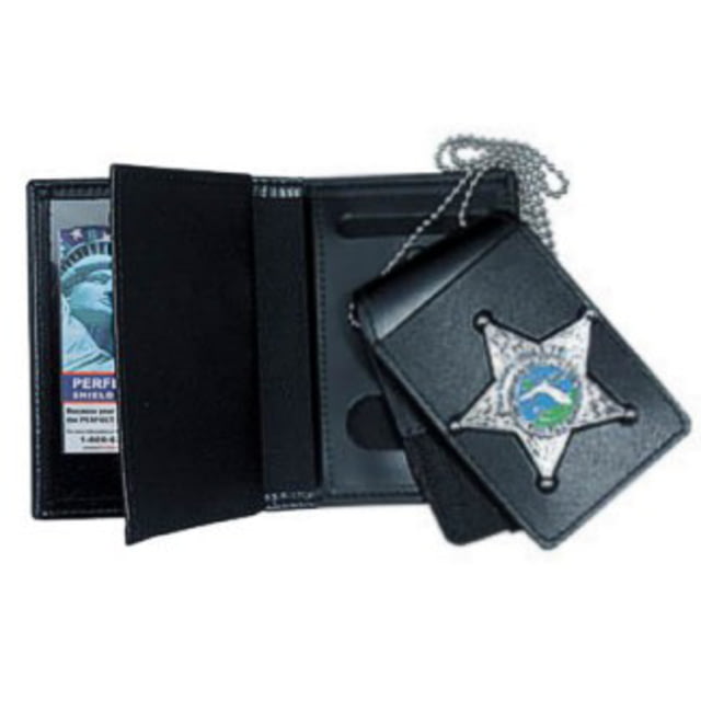 Perfect Fit 4-in-1 Dress Leather Badge & Double ID Case w/ Chain - 3.50in x5.50in