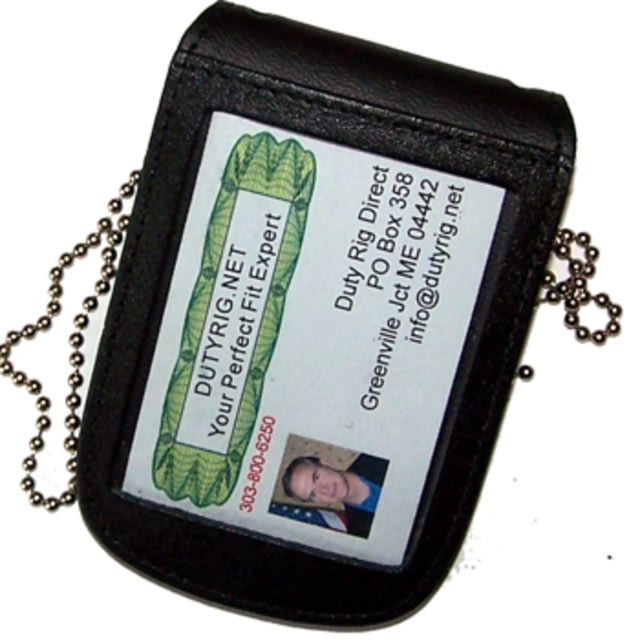 Perfect Fit Double ID Neck Holder w/ Velcro Closure & Chain - 2.50in x3.25in - Perfect Fit