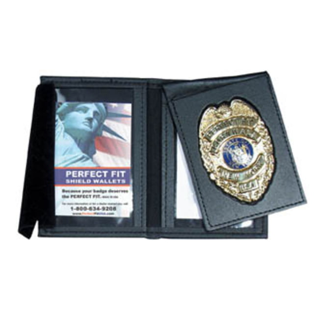 Perfect Fit Dress Leather Flip Out Badge & Double ID Case - 3.25in x5.00in - Perfect Fit