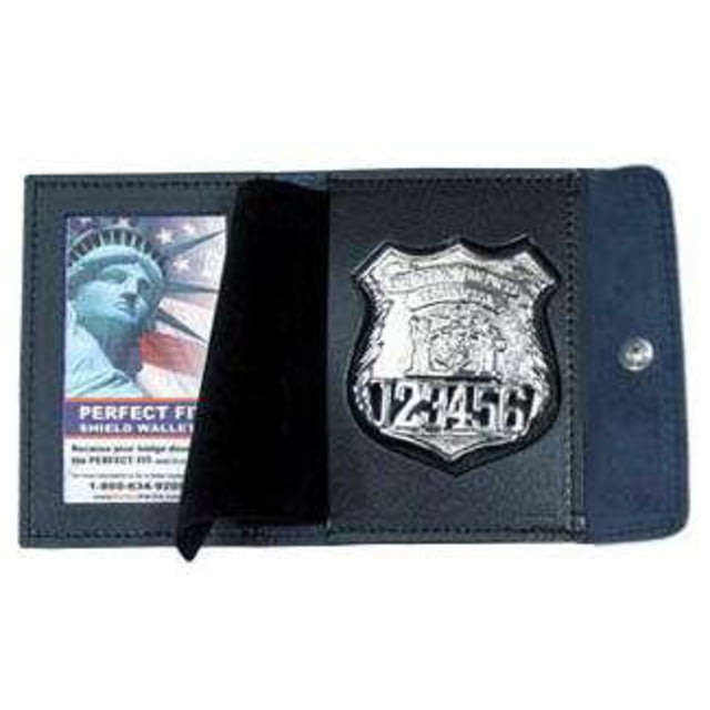 Perfect Fit Duty Leather Badge & ID Case - 3.00in x3.75in - Perfect Fit