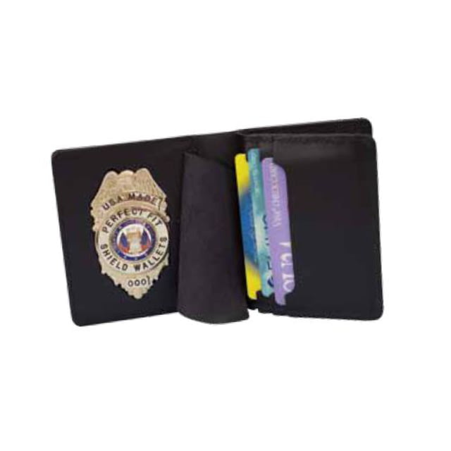 Perfect Fit Duty Leather Book Style Case w/ Double ID & CC Slots - 3.50in x4.13in - Perfect Fit