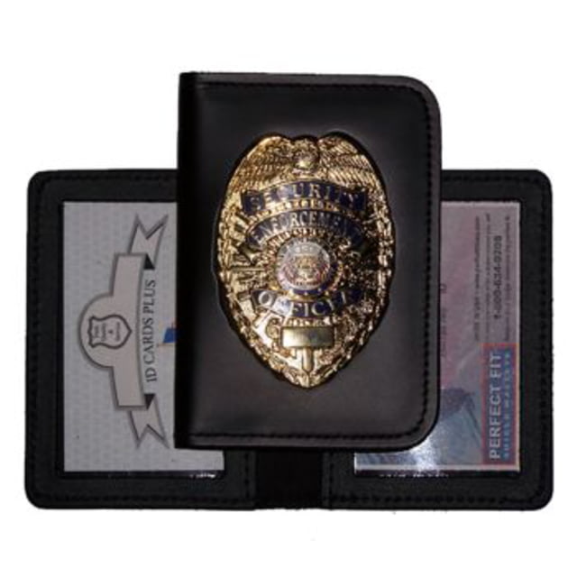 Perfect Fit Duty Leather Book Style Case w/ Double ID & Outside Mount - 3.25in x4.63in - Perfect Fit