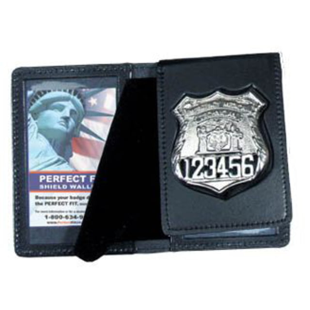 Perfect Fit Duty Leather Flip Out Badge & Double ID Case - 3.25in x4.75in - Perfect Fit