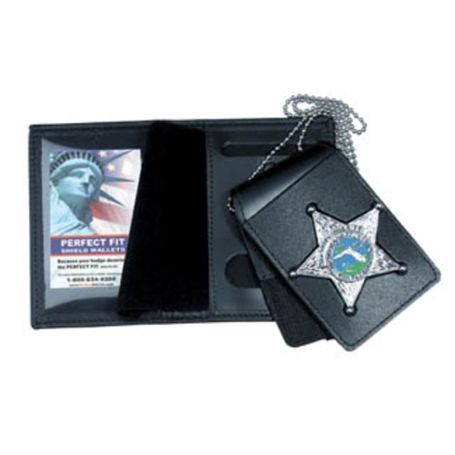 Perfect Fit Four in One Dress Leather Badge & ID Case w/ chain - 3.25in x5.00in - Perfect Fit