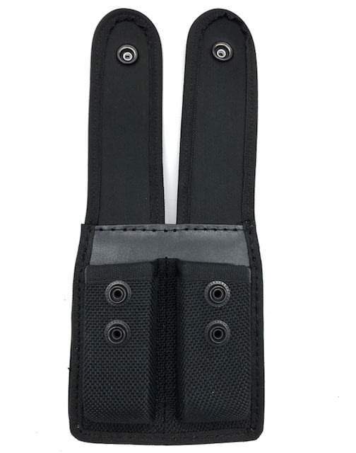 Perfect Fit Nylon Med.Closed Top Double Mag Pouch w/ Black Snaps & MOLLE Attachment - Perfect Fit