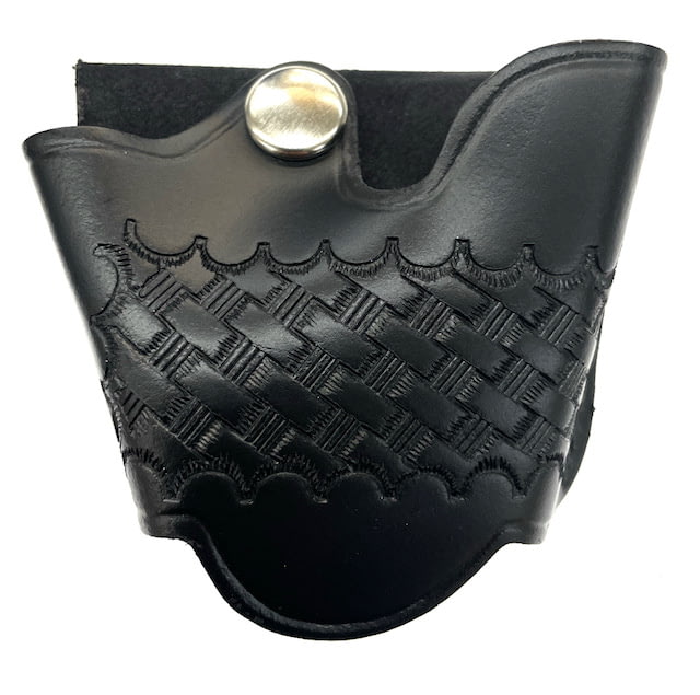 Perfect Fit Quick Release ASP Handcuff Case Basket Weave Brass Snap