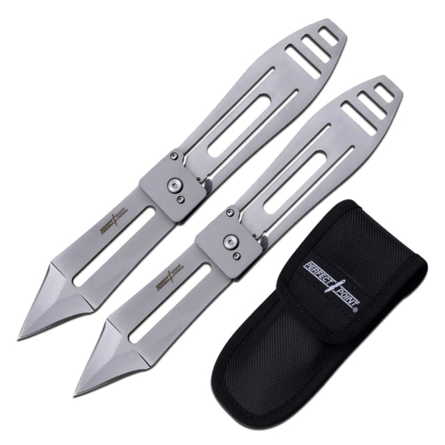 Perfect Point 2 Spear Point Throwing Knives Set 3Cr13 Stainless Steel Stainless Steel Satin - Perfect Point