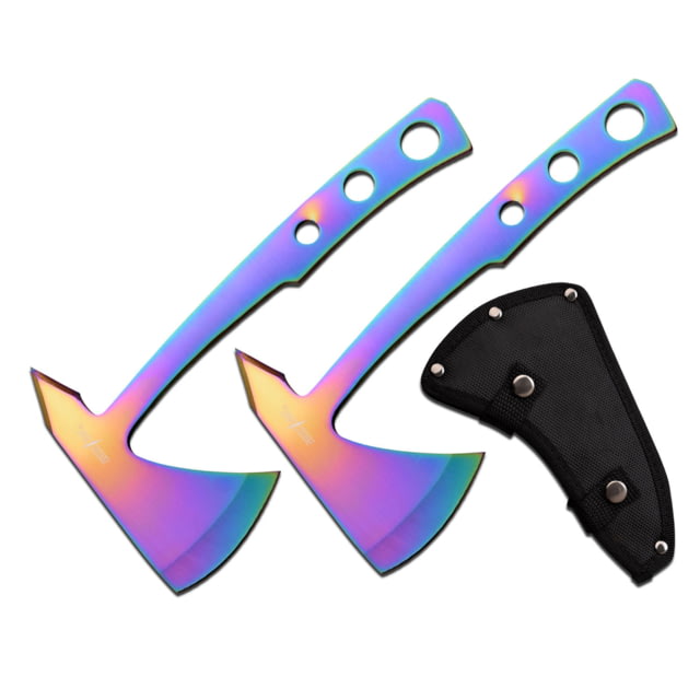 Perfect Point 2 Throwing Axe Set 3Cr13 Stainless Steel Stainless Steel Rainbow - Perfect Point