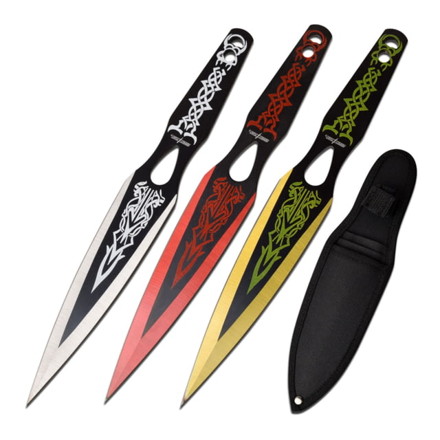 Perfect Point 2 Throwing Knives Set 3Cr13 Stainless Steel Stainless Steel White/Red/Yellow - Perfect Point