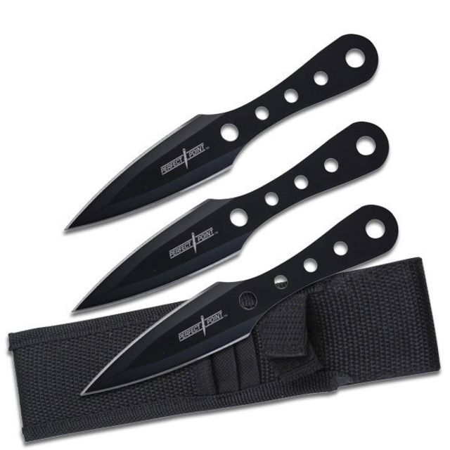 Perfect Point Tactical 6.5in Stainless Steel Blade Black Stainless Steel Handle - Perfect Point