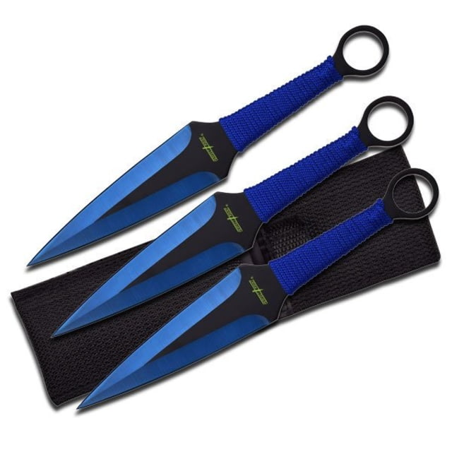 Perfect Point Tactical 9in Stainless Steel Blade Blue Cord Wrapped Handle - Perfect Point