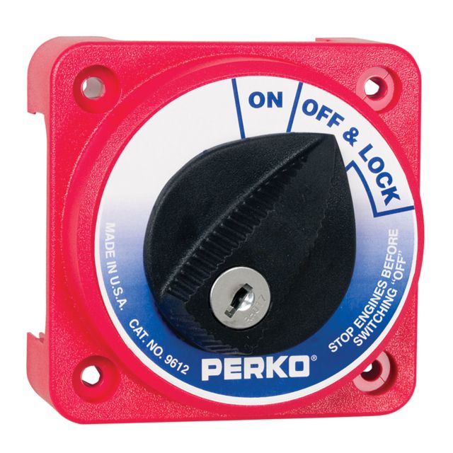 Perko Compact Medium Duty Main Battery Disconnect Switch w/Key Lock
