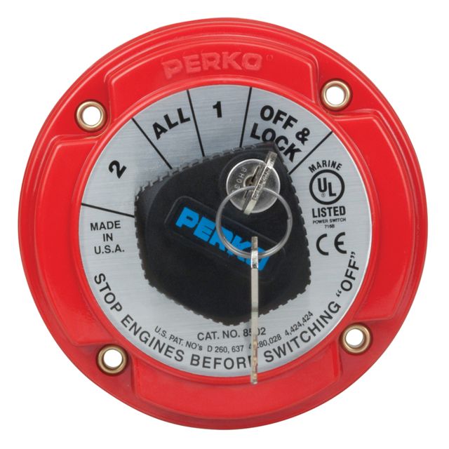 Perko Duty Battery Selector Switch w/Key Lock Medium