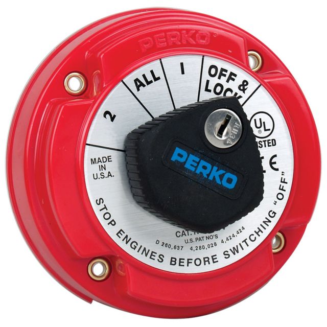 Perko Medium Duty Battery Selector Switch w/Alternator Field Disconnect & Key Lock