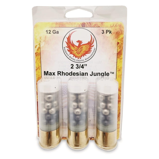 Personal Security Products Reaper Defense Exotic Ammo Rhodesian Jungle Shotshells 12 ga 2-3/4" 1150 fps #4/#2/00 3/ct PR-RHODESIAN JUNGLE - Personal Security Products
