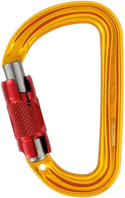 Petzl Sm'D Carabiner, Yellow, Twist Lock