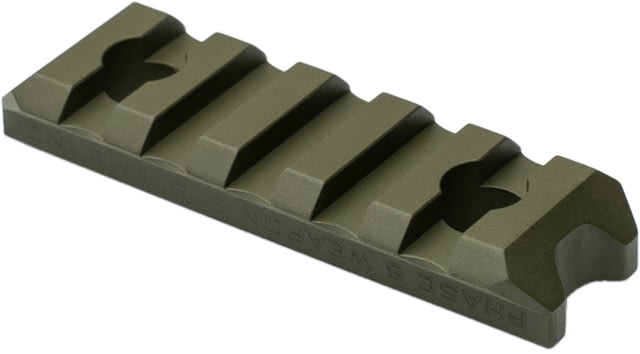 Phase 5 Weapon Systems Inc M-LOK Picatinny Rail Section 5 Slot OD Green