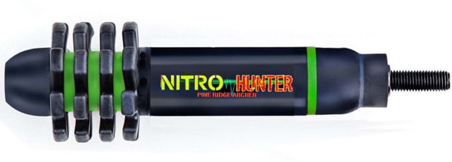 Pine Ridge Archery Nitro Hunter Stabilizer Black/Green 5.5in - Pine Ridge Archery