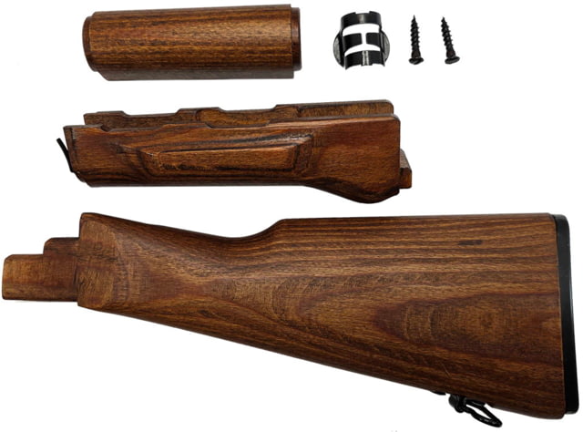 Pioneer Arms Polish AKM Wood Butt Fixed AK Stock and Upper Lower Handguard w/Stock Screws Laminated Wood