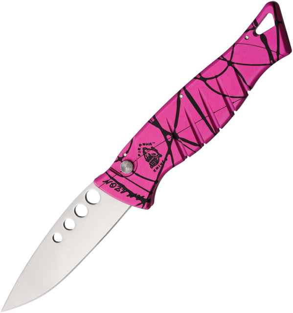 Piranha Knives Auto Amazon Automatic Folding Knife 3.25in 154CM Mirror Finish Pink Camo Aluminum Handle - Piranha Knives