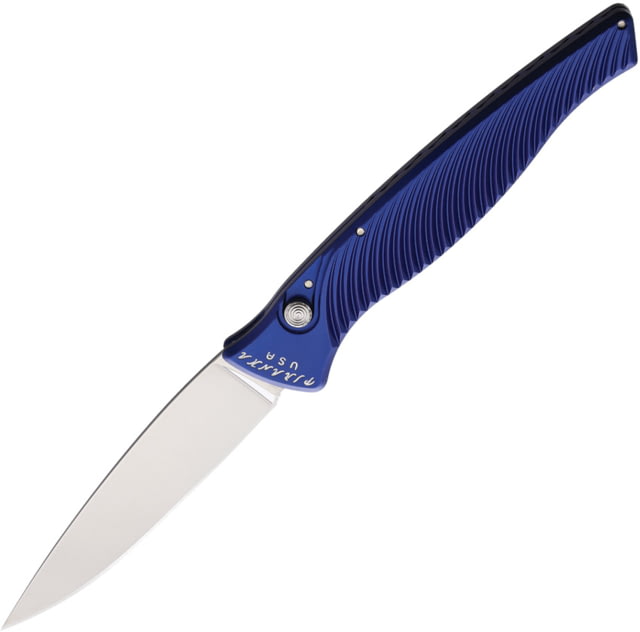 Piranha Knives Auto DNA Automatic Folding Knife 3.25in CPM S30V Blade Blue Sculpted Aluminum Handle - Piranha Knives