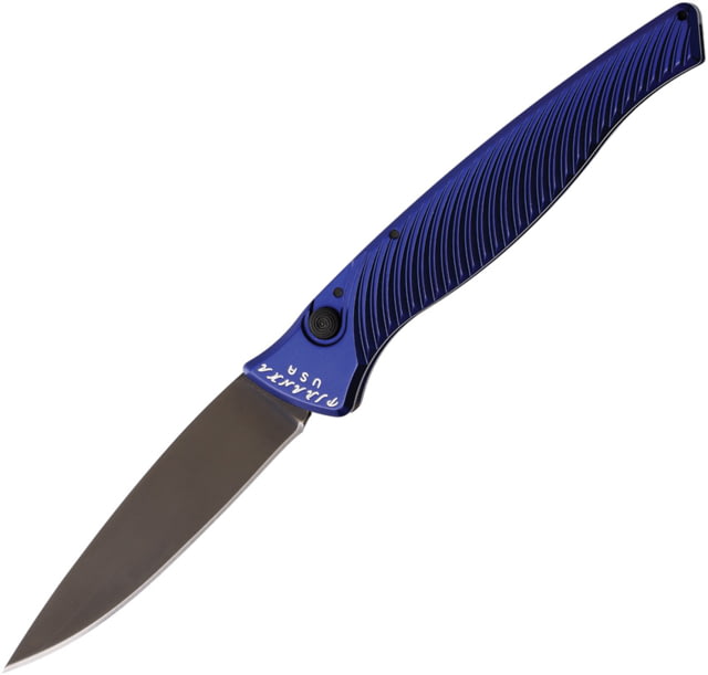 Piranha Knives Auto DNA Automatic Folding Knife 3.25in CPM S30V Blade Black Oxide Blue Aluminum Handle - Piranha Knives