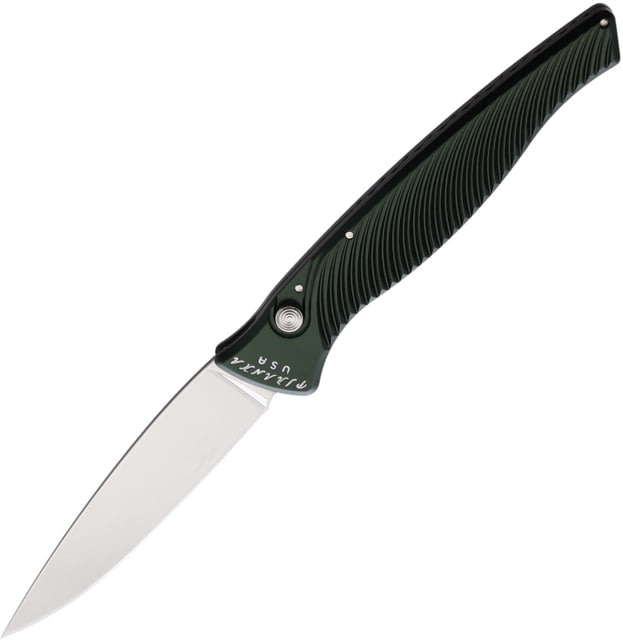 Piranha Knives Auto DNA Automatic Folding Knife 3.25in CPM S30V Blade Green Sculpted Aluminum Handle