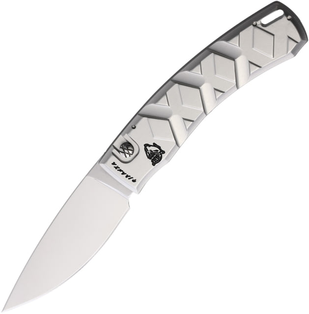 Piranha Knives Auto X Automatic Folding Knife 3.25in 154CM Blade Mirror Finish Silver Aluminum Handle