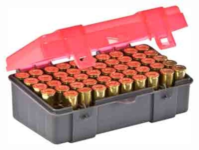 Plano Plano .44/.45lc 50-rnds Flip Top Lot Ammo Box Dark Gray/Transparent Rose - $8.99 at Optics Planet