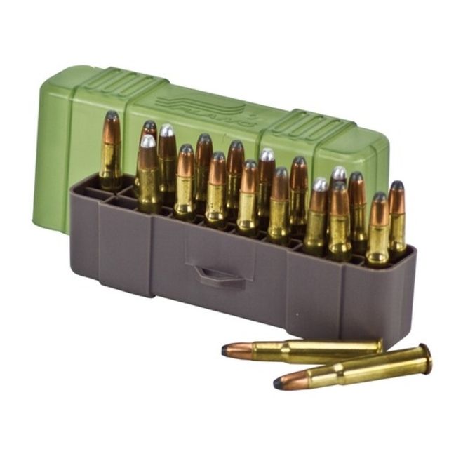 Plano 20 Count Rifle Ammo Case w/ Slip Cover Design O.D. Green/Transparent Green