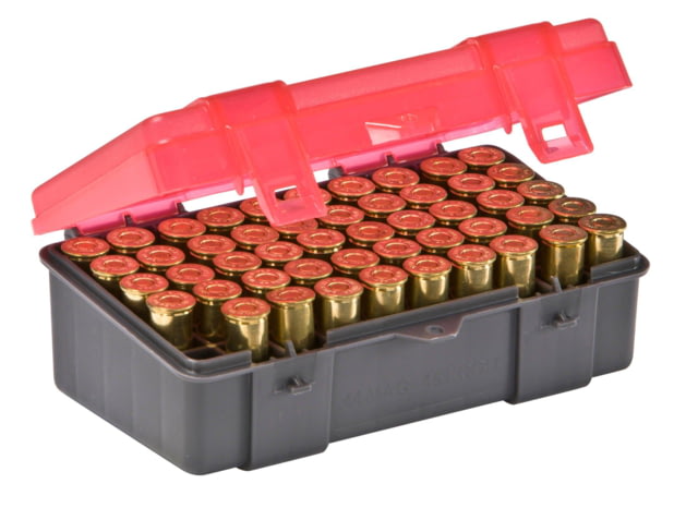Plano .44/.45lc 50-rnds Flip Top Lot Ammo Box Dark Gray/Transparent Rose