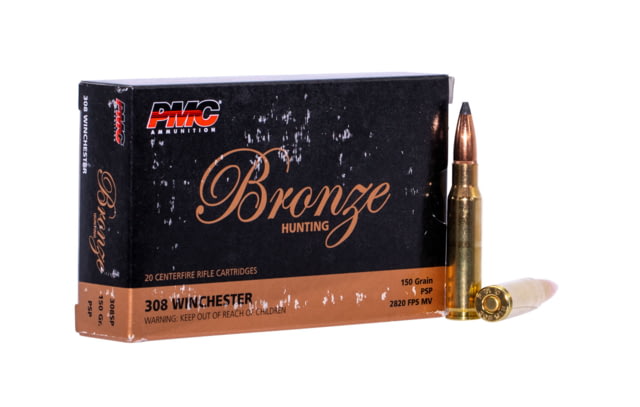  Ammunition .308 Winchester 150 Grain Pointed Soft Point Brass Cased Rifle 20 Rounds Ammo